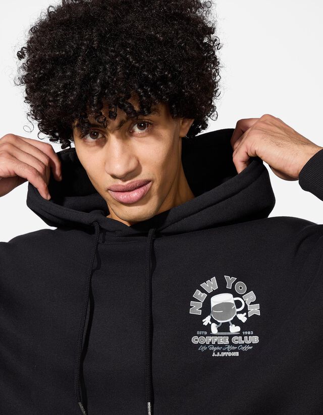 Melegítőfelső - Hátul nyomtatott minta - fekete