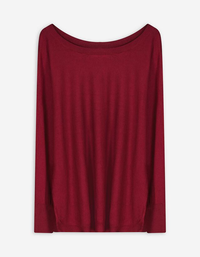 Pulóver - Denevérujjú - mélyvörös