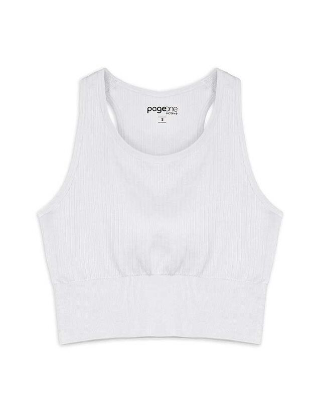 Rövid top - Bordázott - fekete