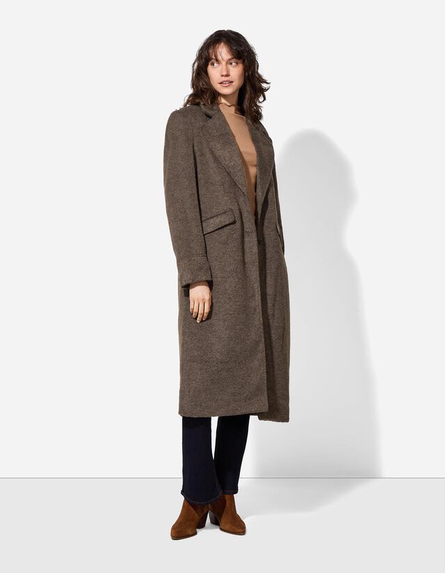 Kabát - Gyapjú megjelenés - barna