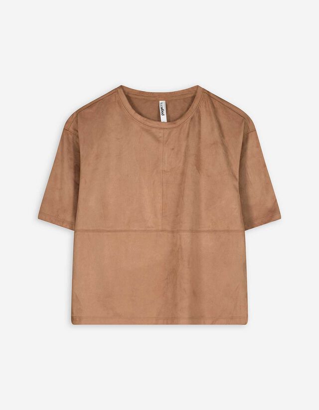 Póló - Bőrhatású - világos barna