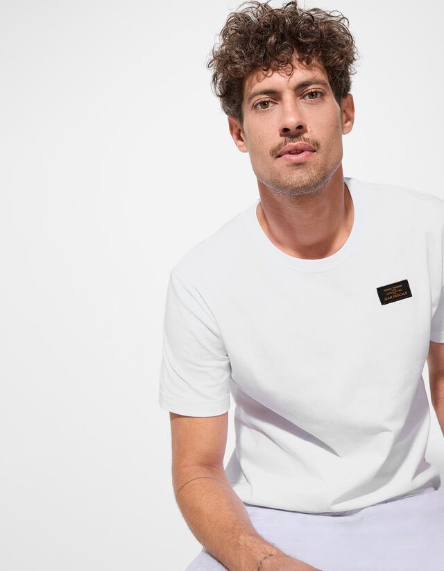 Póló - Feliratos címkével - feher