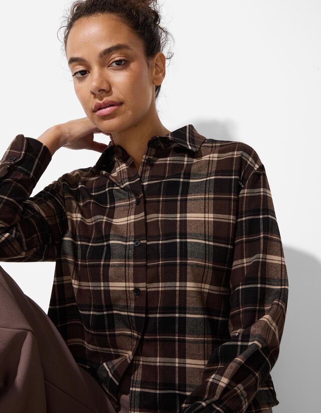 Blúz - Kockás - bézs