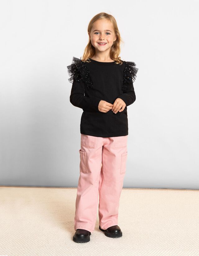 Hosszú ujjú felső - Egyszínű - rozsaszin