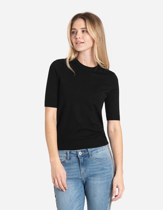 Pulóver - Rövid ujjú - sötétszürke