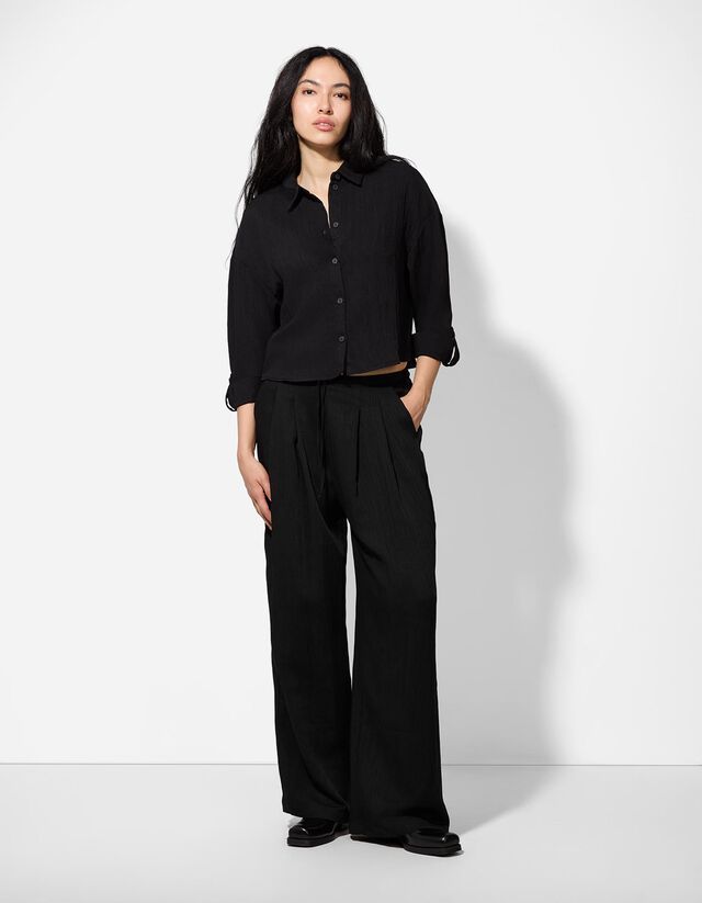 Nadrág - Széles szárú - világos barna