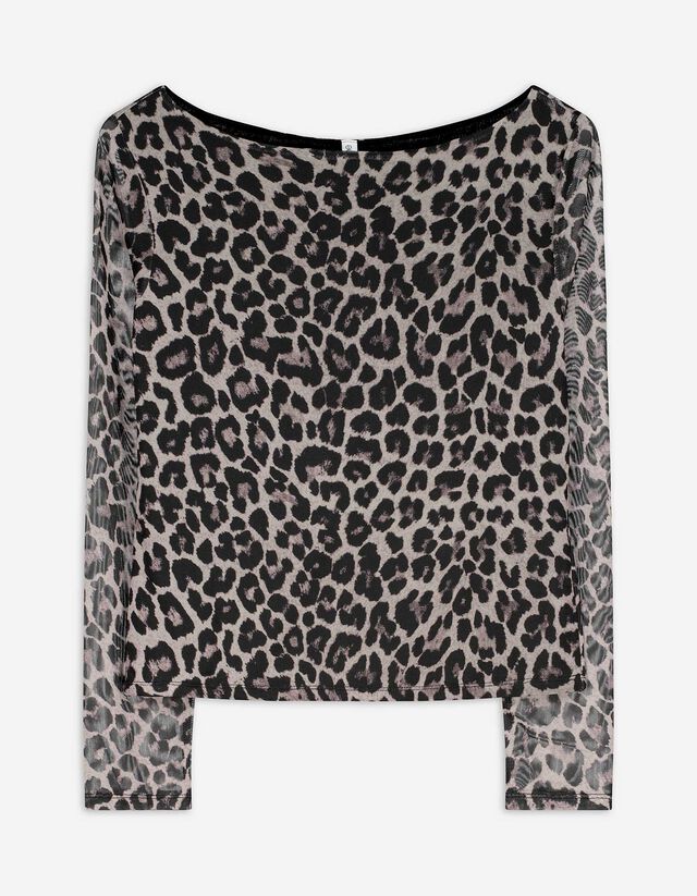 Hosszú ujjú felső - Necc - vilagos szurke