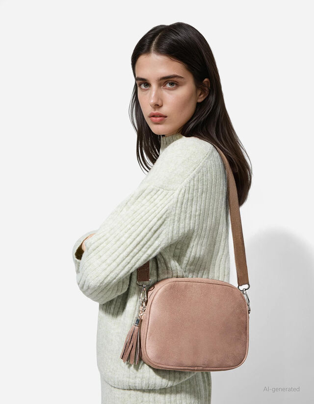 Retikül - Velúr utánzat - sötétbarna