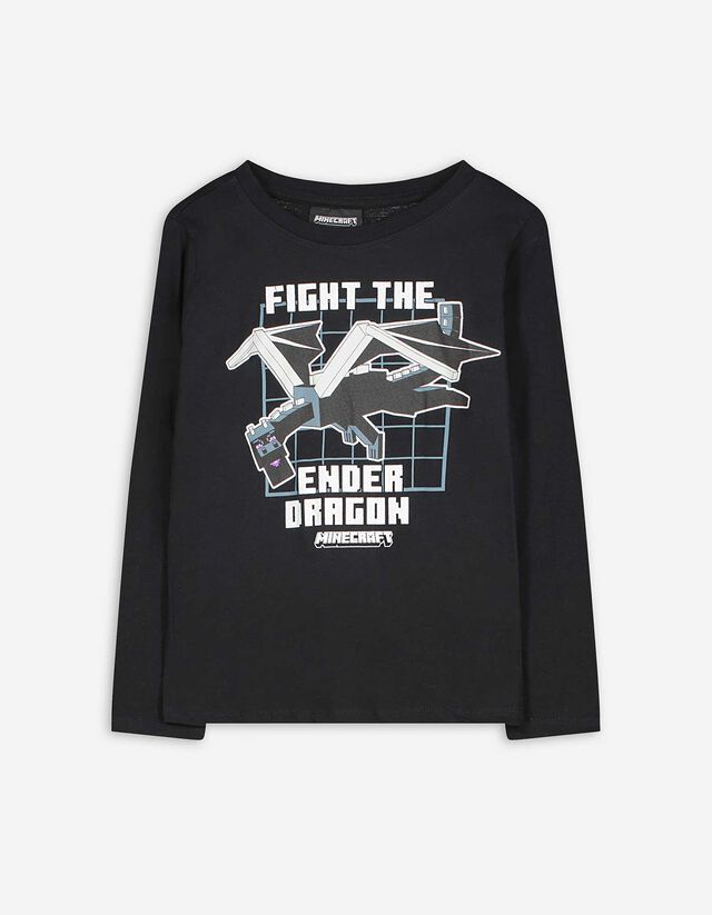 Hosszú ujjú felső - Minecraft - fekete