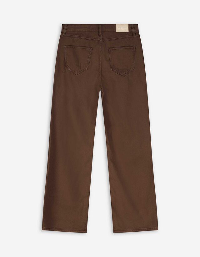 Farmernadrág - Magas derekú - barna