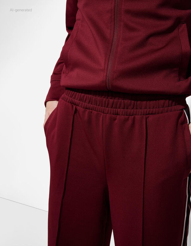 Bő nadrág - Oldalcsíkos - mélyvörös