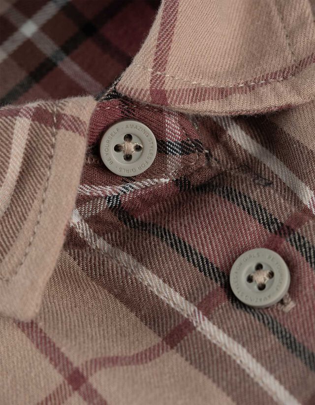 Női ing - Kockás - bézs