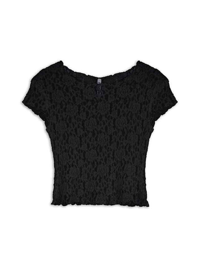 Rövid felső - Csipke - fekete