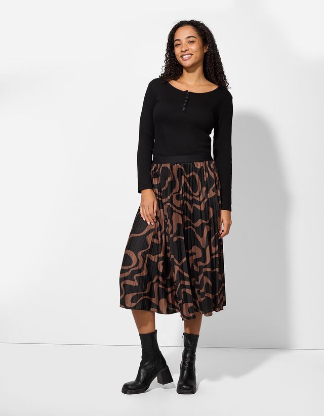 Rakott szoknya - Ráncok - fekete