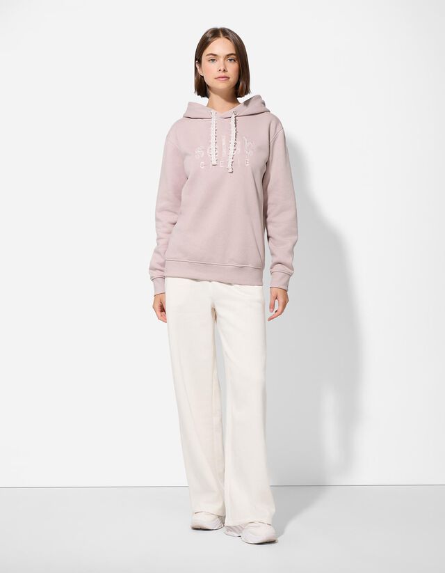 Kapucnis felső - Csipkerátéttel - szürke