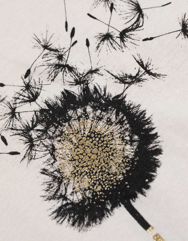 Póló - Csillámos nyomott minta - feher