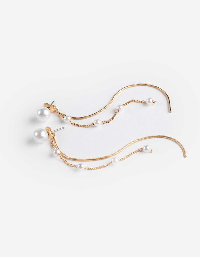 fülbevaló - Gyöngyökkel díszítve - arany