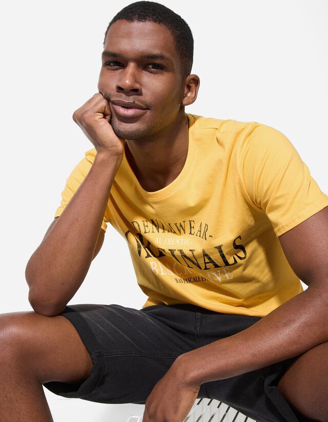 Póló - Nyomott minta - sárga