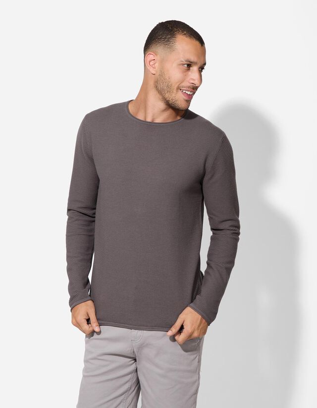 Pulóver - Kerek nyakkivágás - világos barna