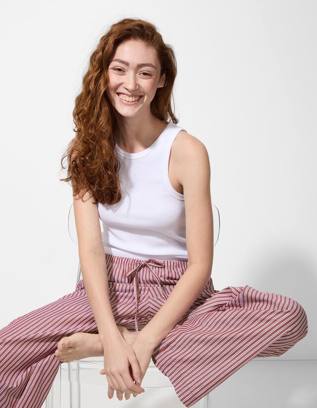 Pizsamaalsó - Csíkos - bézs