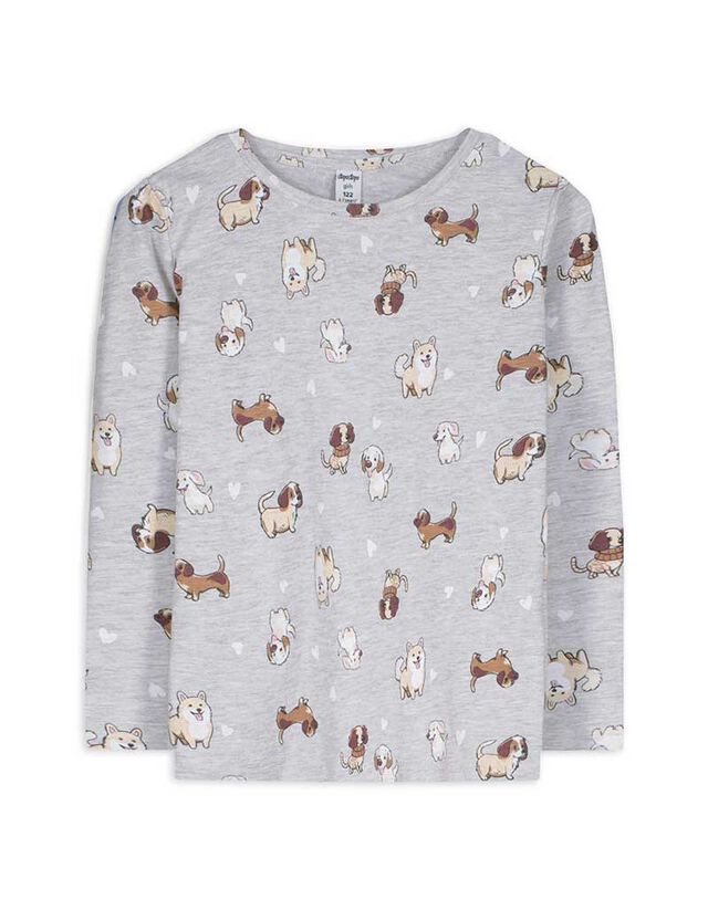 Hosszú ujjú felső - Elszórt nyomott minta - rozsaszin