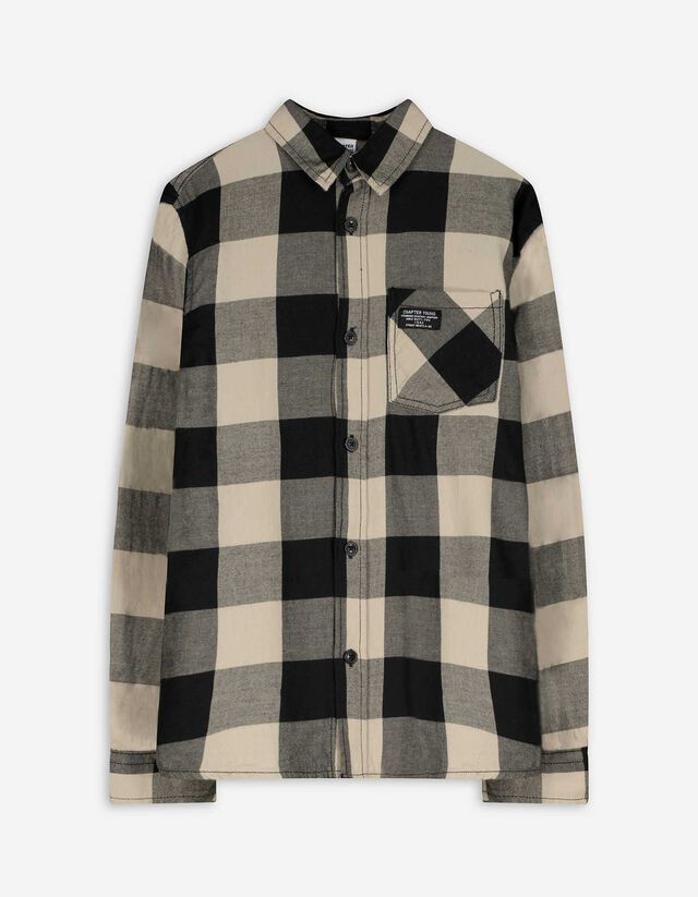 Férfi ing - Kockás - sötétszürke