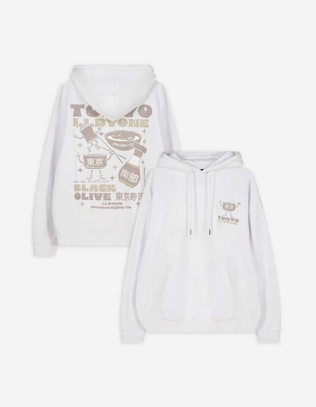 Melegítőfelső - Hátul nyomtatott minta - fekete