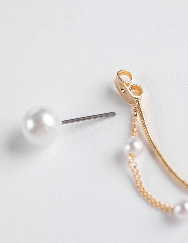 fülbevaló - Gyöngyökkel díszítve - arany