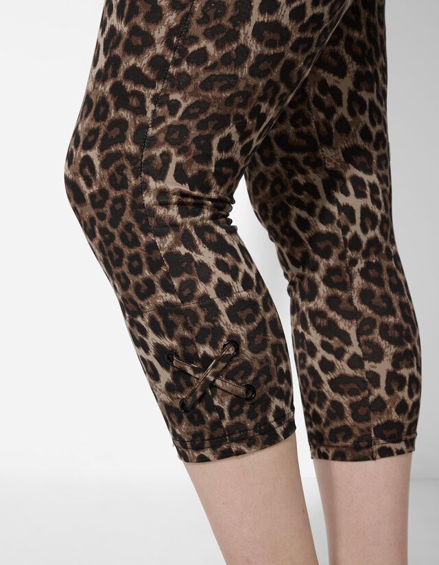 3/4-es nadrág - Párducmintás - bézs