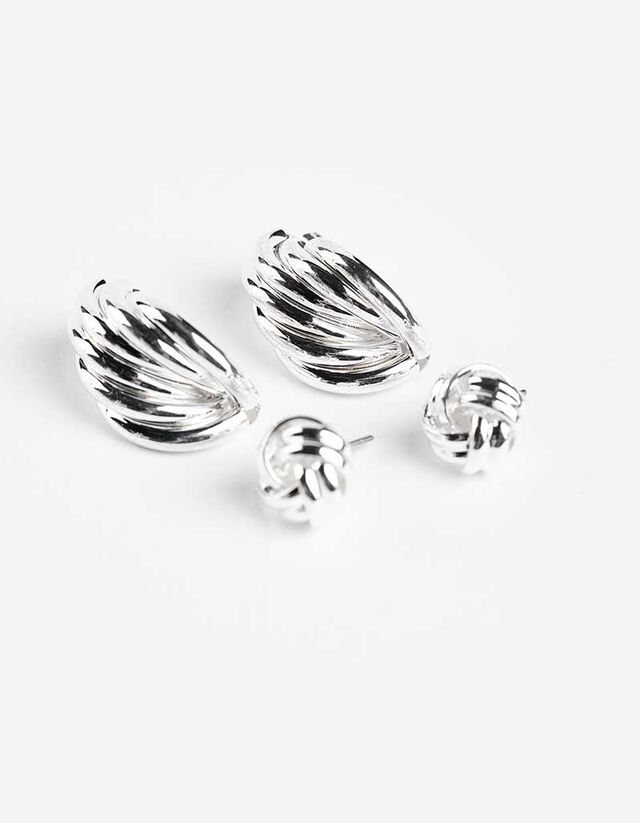 fülbevaló - 2 db-os csomag - ezust