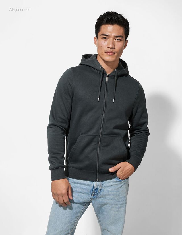 Cipzáros melegítőfelső - Zsinóros kapucni - sotetkek