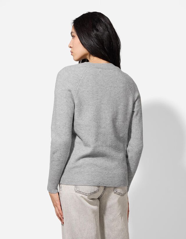 Kötött kardigán - Foltzsebek - sotetlila