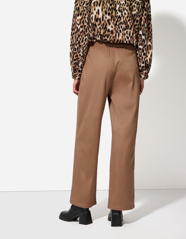 Szabadidőnadrág - Velúr utánzat - barna