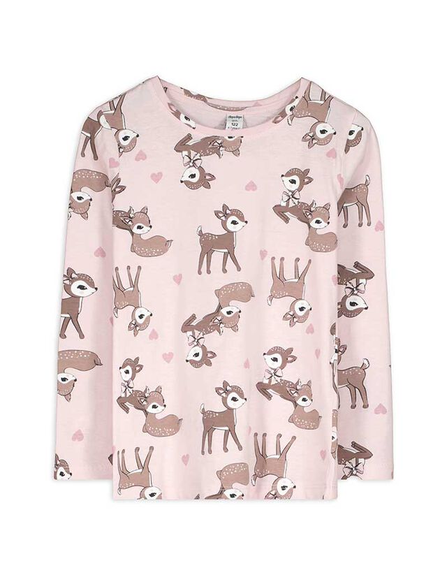 Hosszú ujjú felső - Elszórt nyomott minta - rozsaszin