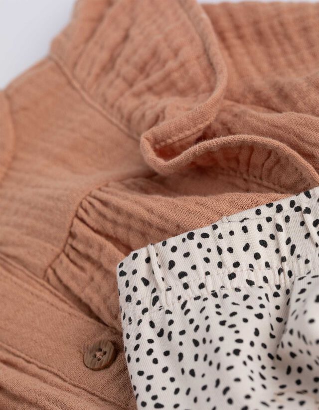 Ruhából és leggingből álló szett - Muszlin - bézs