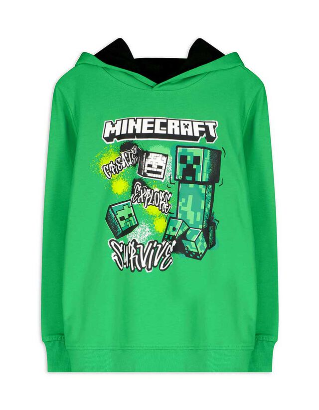 Kapucnis felső - Minecraft - zöld