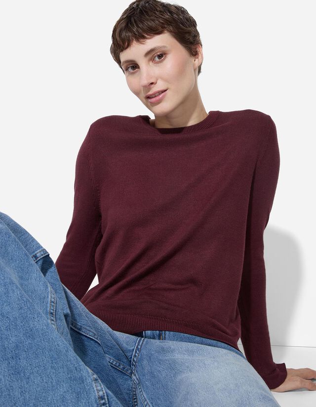 Pulóver - Díszgombokkal - sotetlila