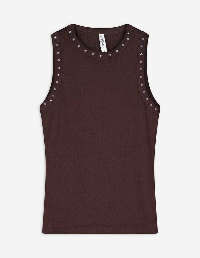 Ujjatlan felső - Szegecselt - piros