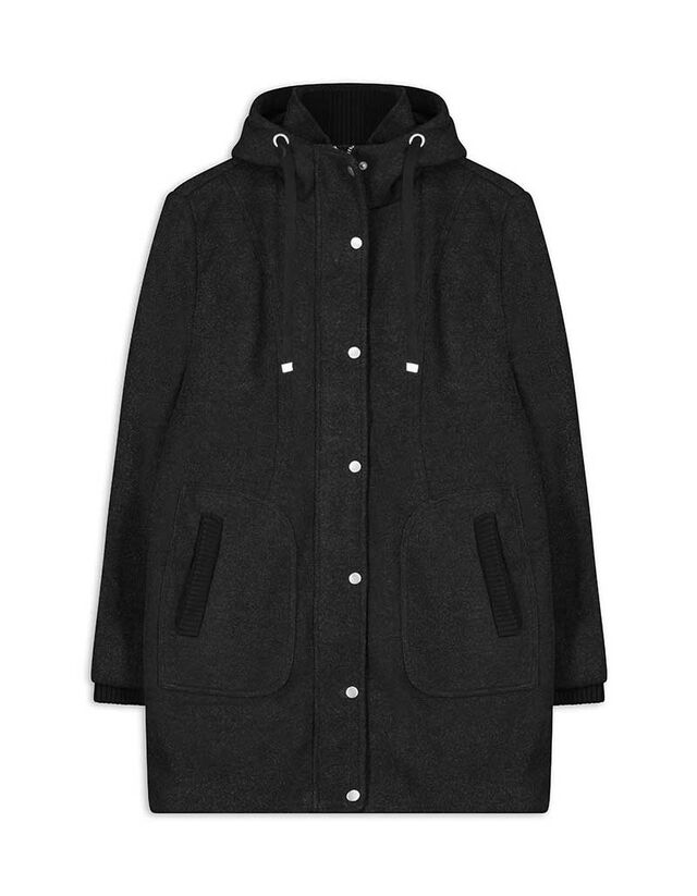 Kabát - Gyapjú megjelenés - fekete