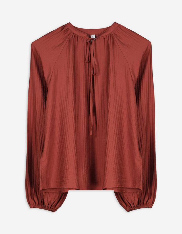 Blúz - V-kivágás - bézs