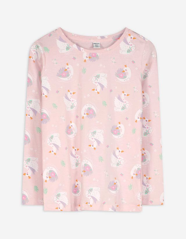 Hosszú ujjú felső - Elszórt nyomott minta - rozsaszin