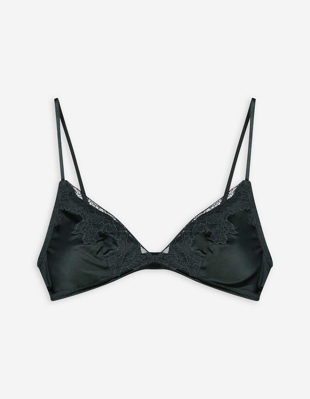 Merevítő nélküli melltartó - mikroszálas - sötétzöld