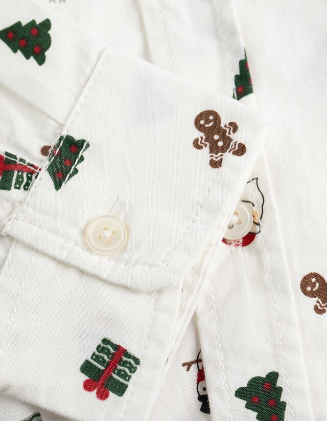 Férfi ing - Elszórt nyomott minta - feher