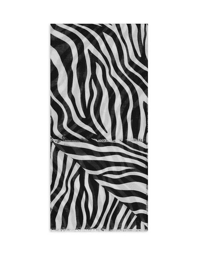 Kendő - Zebra minta - feher