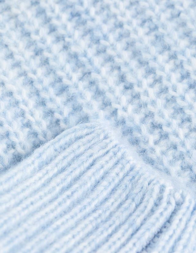 Pulóver - Durva kötésű - vilagoskek