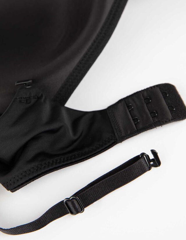 Merevítő nélküli melltartó - mikroszálas - fekete