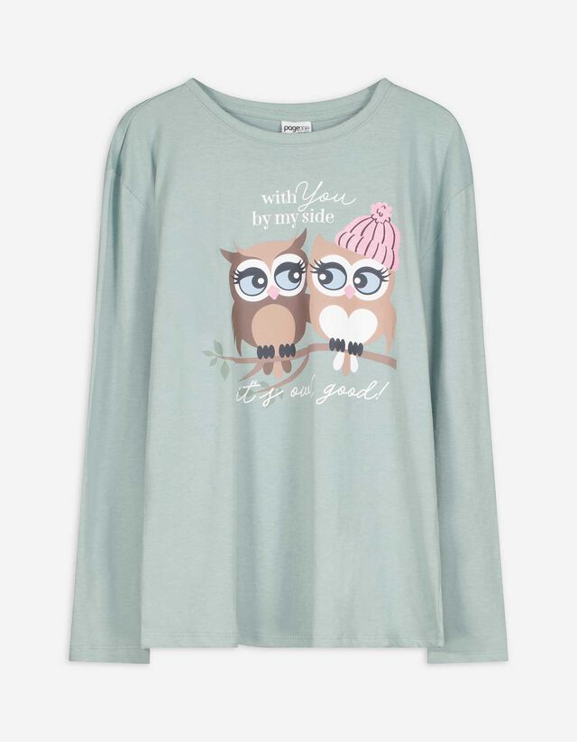 Hosszú ujjú felső - Elülső nyomtatás - pink