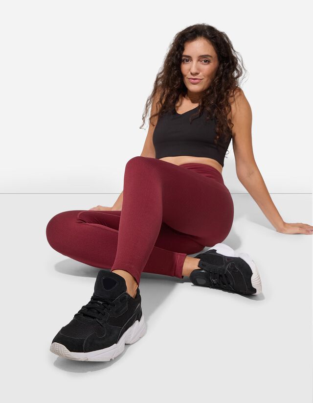 Legging - Bordázott - fekete