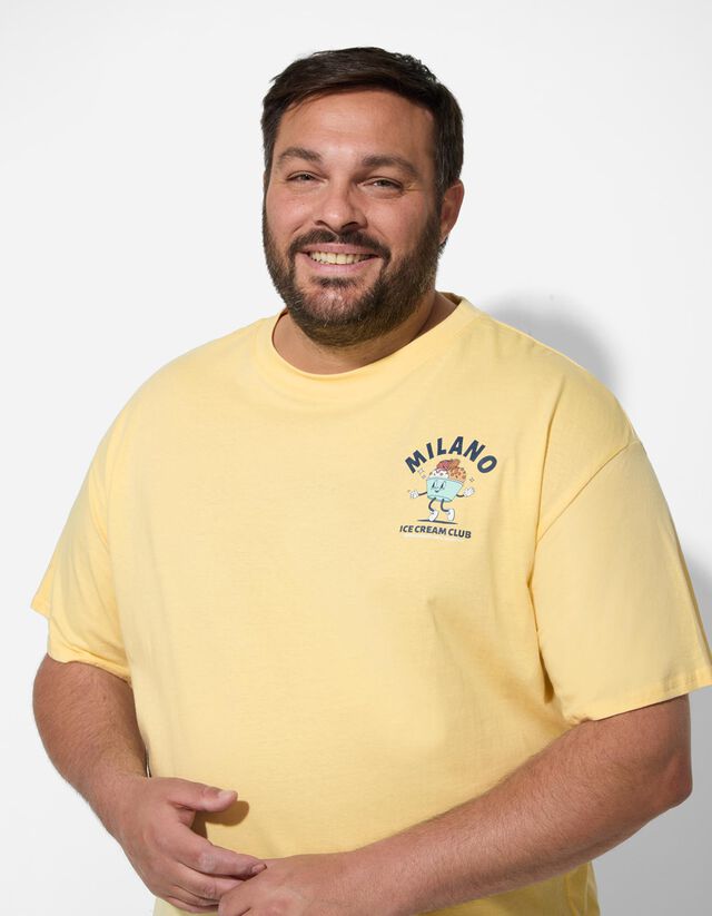 Póló - Hátul nyomtatott minta - feher