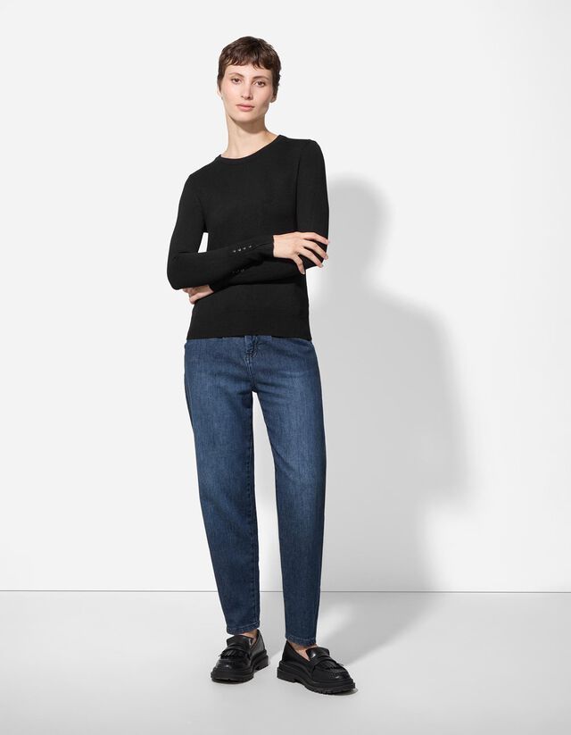 Pulóver - Díszgombokkal - sotetlila